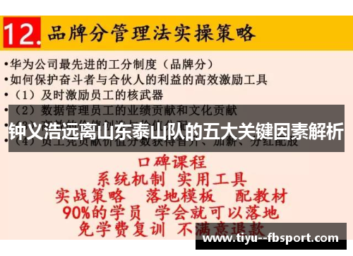 钟义浩远离山东泰山队的五大关键因素解析